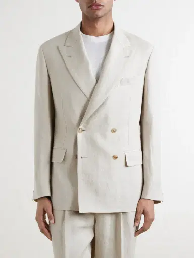 Kaptain Sunshine Double-Breasted Linen and Silk-Blend Jacket - Men | Thumbnail 3