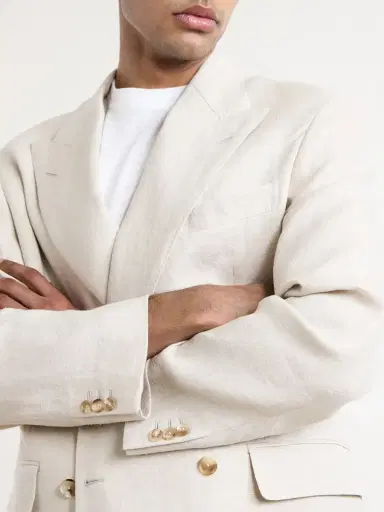 Kaptain Sunshine Double-Breasted Linen and Silk-Blend Jacket - Men | Thumbnail 5