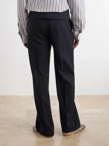 Dries Van Noten Flared Belted Wool-Twill Trousers - Men | Thumbnail 4