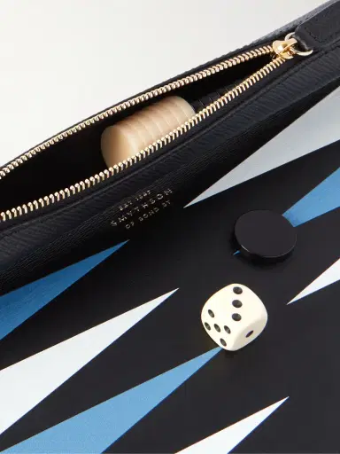 Smythson Travel Panama Cross-Grain Leather Backgammon Roll - Men | Thumbnail 4