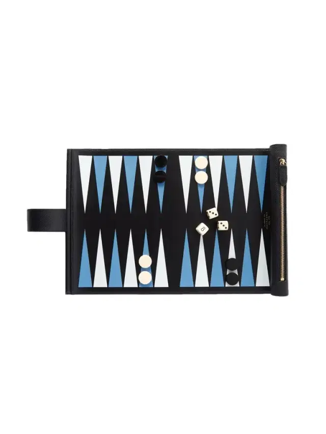 Smythson Travel Panama Cross-Grain Leather Backgammon Roll - Men