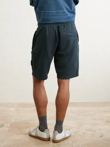 Stone Island Straight-Leg Garment-Dyed Organic Cotton-Fleece Drawstring Shorts - Men | Thumbnail 4 Stone Island Straight-Leg Garment-Dyed Organic Cotton-Fleece Drawstring Shorts - Men | Thumbnail 4