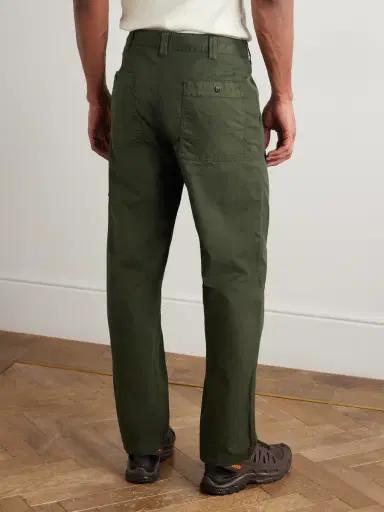 Stone Island Logo-Appliquéd Straight-Leg Stretch-Cotton Twill Trousers - Men | Thumbnail 4 Stone Island Logo-Appliquéd Straight-Leg Stretch-Cotton Twill Trousers - Men | Thumbnail 4