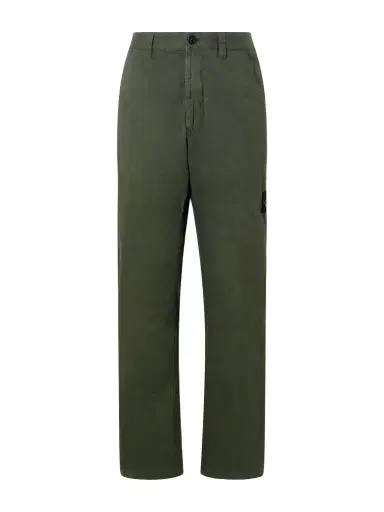 Stone Island Logo-Appliquéd Straight-Leg Stretch-Cotton Twill Trousers - Men | Thumbnail 1 Stone Island Logo-Appliquéd Straight-Leg Stretch-Cotton Twill Trousers - Men | Thumbnail 1