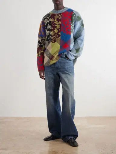 Dries Van Noten Patchwork Wool-Blend Sweater - Men | Thumbnail 2