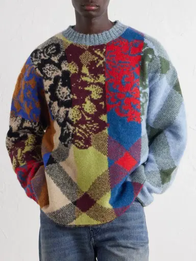 Dries Van Noten Patchwork Wool-Blend Sweater - Men | Thumbnail 3