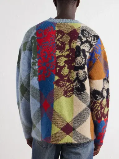 Dries Van Noten Patchwork Wool-Blend Sweater - Men | Thumbnail 4