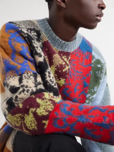 Dries Van Noten Patchwork Wool-Blend Sweater - Men | Thumbnail 5