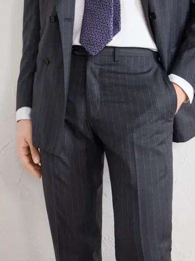 Kiton Straight-Leg Pinstriped Wool Suit Trousers - Men | Thumbnail 5