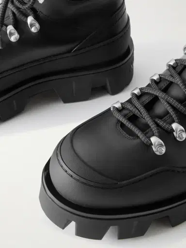 Moncler Peak Rubber-Trimmed Leather Hiking Boots - Men | Thumbnail 5