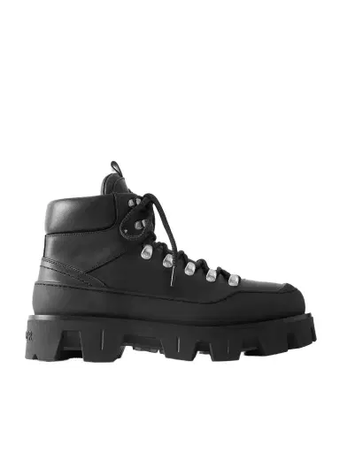 Moncler Peak Rubber-Trimmed Leather Hiking Boots - Men | Thumbnail 1