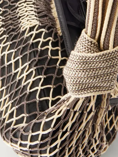Lemaire Filt Croissant Leather-Trimmed Fishnet Messenger Bag - Men | Thumbnail 5 Lemaire Filt Croissant Leather-Trimmed Fishnet Messenger Bag - Men | Thumbnail 5