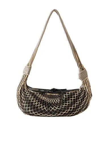 Lemaire Filt Croissant Leather-Trimmed Fishnet Messenger Bag - Men | Thumbnail 1 Lemaire Filt Croissant Leather-Trimmed Fishnet Messenger Bag - Men | Thumbnail 1