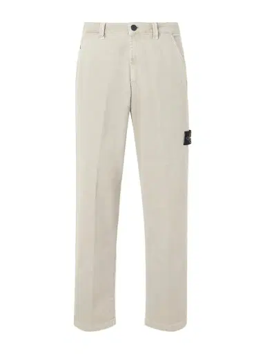 Stone Island Logo-Appliquéd Straight-Leg Garment-Dyed Cotton Trousers - Men | Thumbnail 1 Stone Island Logo-Appliquéd Straight-Leg Garment-Dyed Cotton Trousers - Men | Thumbnail 1