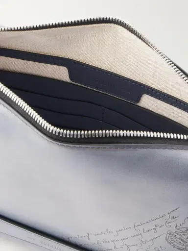 Berluti Rosewood Neo Scritto Venezia Leather Pouch - Men | Thumbnail 6
