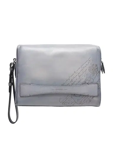 Berluti Rosewood Neo Scritto Venezia Leather Pouch - Men | Thumbnail 1