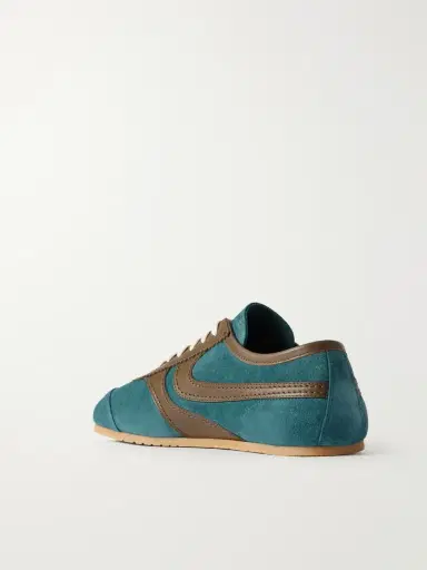 Dries Van Noten Leather-Trimmed Suede Sneakers - Men | Thumbnail 4