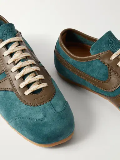 Dries Van Noten Leather-Trimmed Suede Sneakers - Men | Thumbnail 5