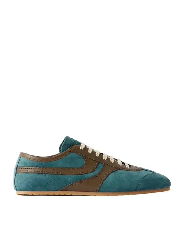 Dries Van Noten Leather-Trimmed Suede Sneakers - Men