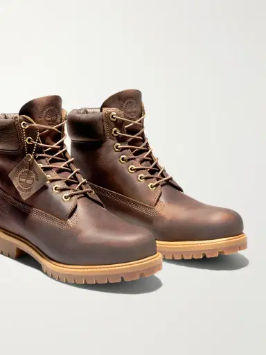 Timberland Premium 6-Inch Distressed-Effect Leather Lace-Up Boots - Men | Thumbnail 4