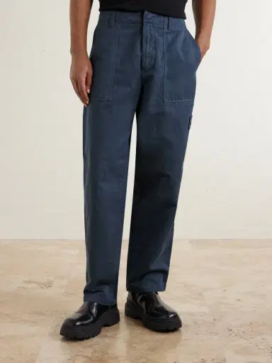 Stone Island STONE ISLAND GHOST Straight-Leg Cotton and Linen-Blend Trousers - Men | Thumbnail 3 Stone Island STONE ISLAND GHOST Straight-Leg Cotton and Linen-Blend Trousers - Men | Thumbnail 3
