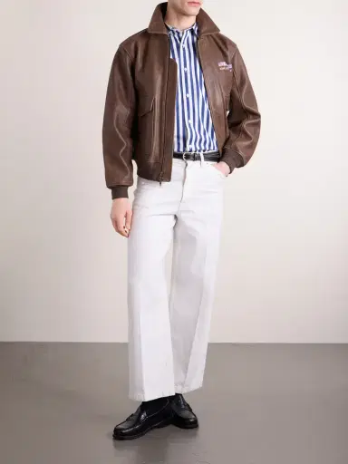 Aimé Leon Dore Oversized Logo-Embroidered Striped Cotton Shirt - Men | Thumbnail 2 Aimé Leon Dore Oversized Logo-Embroidered Striped Cotton Shirt - Men | Thumbnail 2