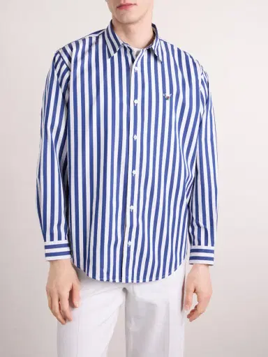 Aimé Leon Dore Oversized Logo-Embroidered Striped Cotton Shirt - Men | Thumbnail 3 Aimé Leon Dore Oversized Logo-Embroidered Striped Cotton Shirt - Men | Thumbnail 3