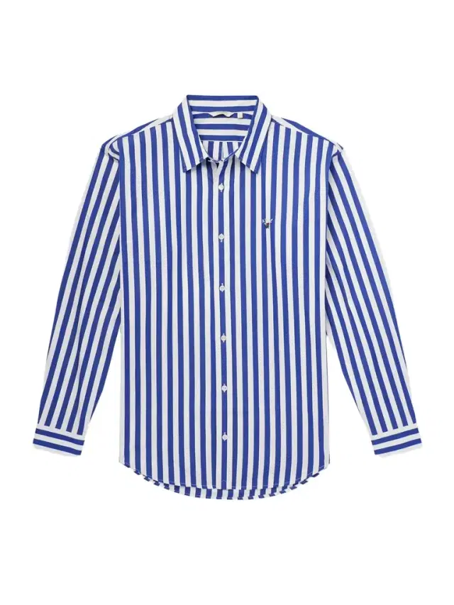 Oversized Logo-Embroidered Striped Cotton Shirt - Men Oversized Logo-Embroidered Striped Cotton Shirt - Men