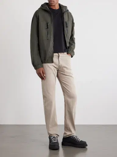Stone Island Logo-Appliquéd Garment-Dyed Cotton Ripstop Hooded Jacket - Men | Thumbnail 2 Stone Island Logo-Appliquéd Garment-Dyed Cotton Ripstop Hooded Jacket - Men | Thumbnail 2