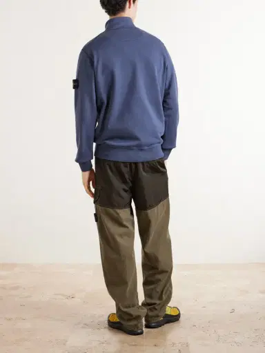 Stone Island Garment-Dyed Cotton-Fleece Half-Zip Sweatshirt - Men | Thumbnail 4
