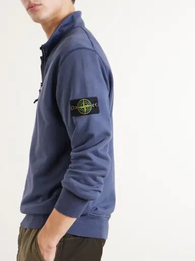 Stone Island Garment-Dyed Cotton-Fleece Half-Zip Sweatshirt - Men | Thumbnail 5