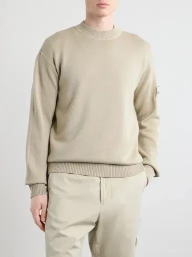 Stone Island Ghost Logo-Appliquéd Cotton and Cashmere-Blend Sweater - Men | Thumbnail 3