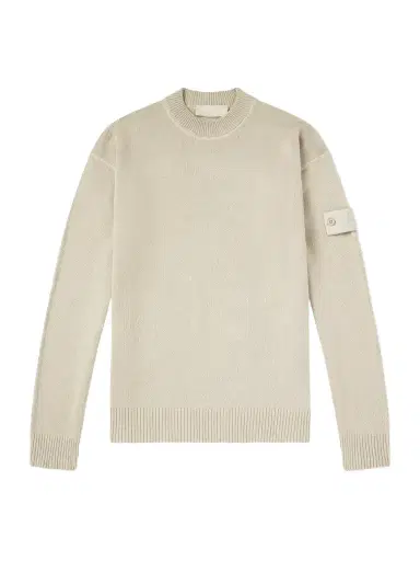 Stone Island Ghost Logo-Appliquéd Cotton and Cashmere-Blend Sweater - Men | Thumbnail 1