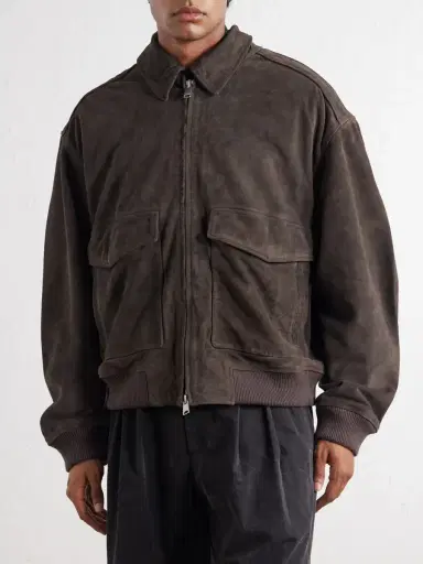 AGOLDE Emil Suede Bomber Jacket - Men | Thumbnail 3 AGOLDE Emil Suede Bomber Jacket - Men | Thumbnail 3