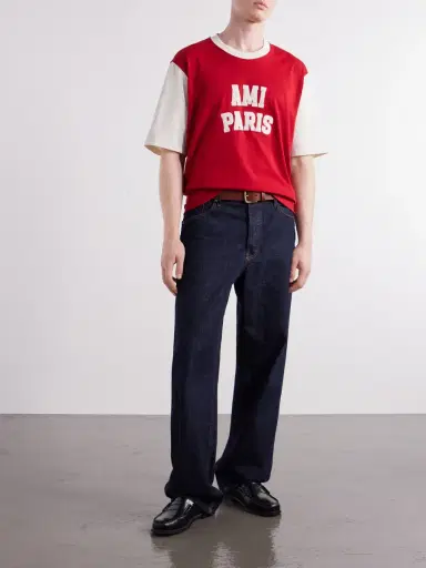 AMI PARIS Logo-Appliquéd Cotton-Jersey T-Shirt - Men | Thumbnail 2 AMI PARIS Logo-Appliquéd Cotton-Jersey T-Shirt - Men | Thumbnail 2