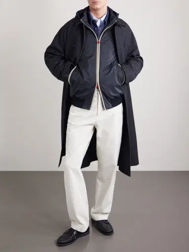 Kiton Suede-Trimmed Shell Hooded Jacket - Men | Thumbnail 2 Kiton Suede-Trimmed Shell Hooded Jacket - Men | Thumbnail 2