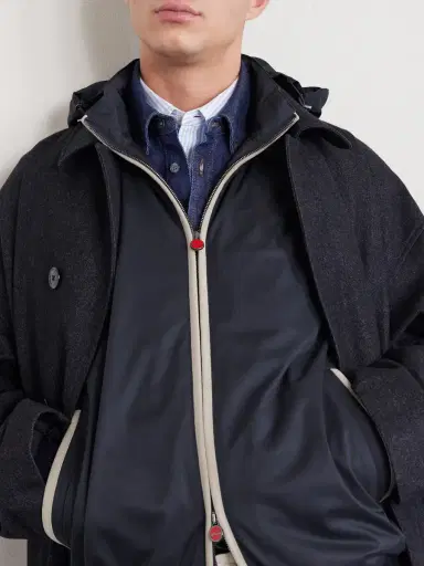 Kiton Suede-Trimmed Shell Hooded Jacket - Men | Thumbnail 5 Kiton Suede-Trimmed Shell Hooded Jacket - Men | Thumbnail 5