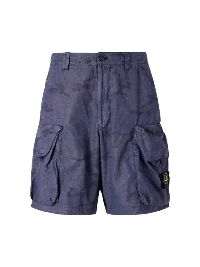 Stone Island Straight-Leg Camouflage-Print Ripstop Cotton-Blend Shorts - Men