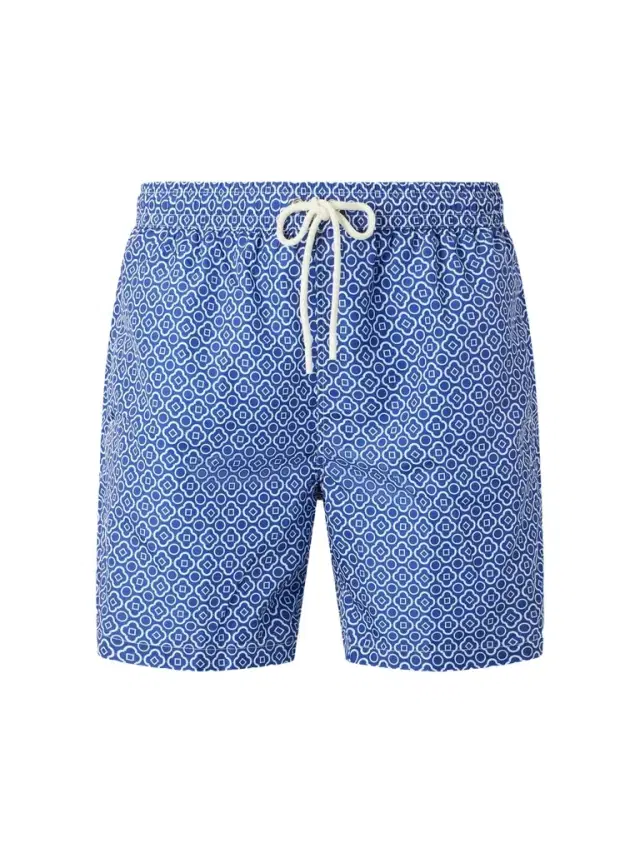 Straight-Leg Printed Swim Shorts - Men Straight-Leg Printed Swim Shorts - Men