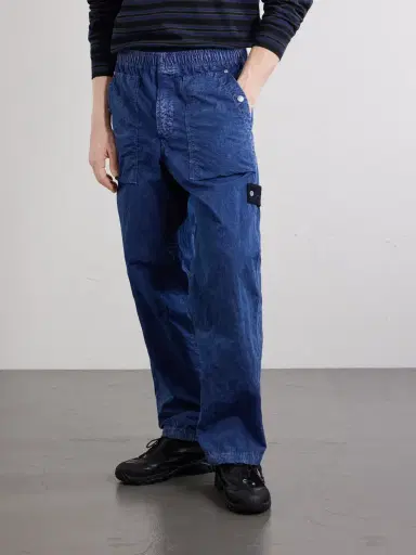 Stone Island STONE ISLAND DENIM Straight-Leg Logo-Appliquéd Crinkled-Shell Trousers - Men | Thumbnail 3 Stone Island STONE ISLAND DENIM Straight-Leg Logo-Appliquéd Crinkled-Shell Trousers - Men | Thumbnail 3