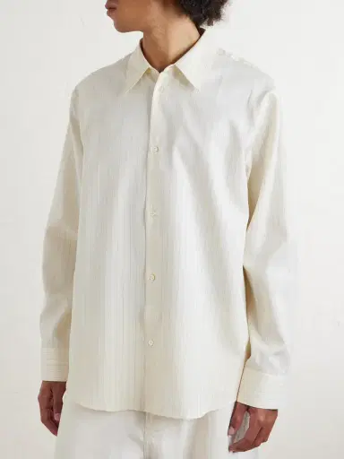 Studio Nicholson View Striped Silk and Cotton-Blend Shirt - Men | Thumbnail 3