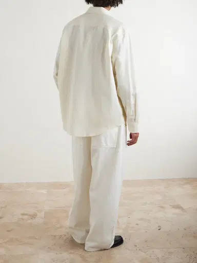 Studio Nicholson View Striped Silk and Cotton-Blend Shirt - Men | Thumbnail 4