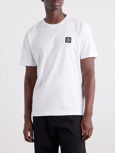 Stone Island Logo-Appliquéd Garment-Dyed Cotton-Jersey T-Shirt - Men | Thumbnail 3 Stone Island Logo-Appliquéd Garment-Dyed Cotton-Jersey T-Shirt - Men | Thumbnail 3