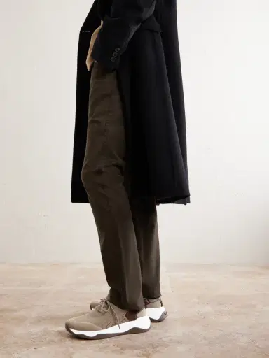 Berluti Shadow Leather-Trimmed Stretch-Knit Sneakers - Men | Thumbnail 2 Berluti Shadow Leather-Trimmed Stretch-Knit Sneakers - Men | Thumbnail 2