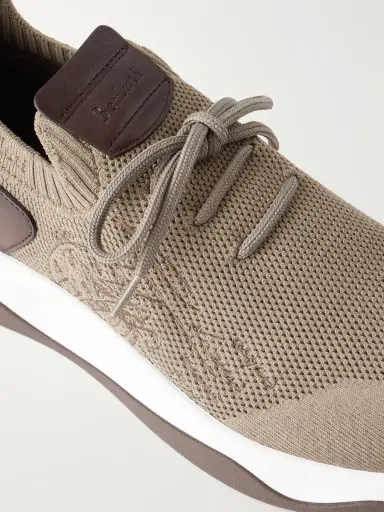 Berluti Shadow Leather-Trimmed Stretch-Knit Sneakers - Men | Thumbnail 5 Berluti Shadow Leather-Trimmed Stretch-Knit Sneakers - Men | Thumbnail 5