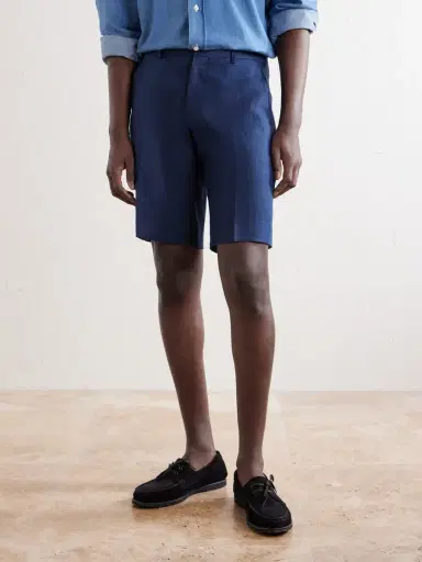 Anderson & Sheppard Straight-Leg Linen Shorts - Men | Thumbnail 3 Anderson & Sheppard Straight-Leg Linen Shorts - Men | Thumbnail 3