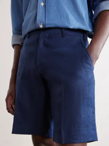 Anderson & Sheppard Straight-Leg Linen Shorts - Men | Thumbnail 5 Anderson & Sheppard Straight-Leg Linen Shorts - Men | Thumbnail 5