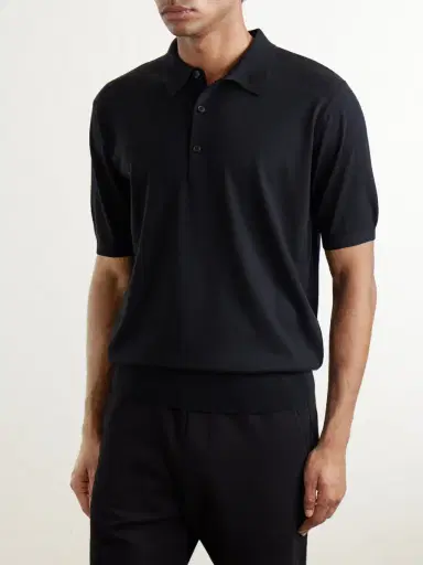 Dries Van Noten Murice Merino Wool Polo Shirt - Men | Thumbnail 3
