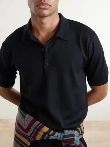 Dries Van Noten Murice Merino Wool Polo Shirt - Men | Thumbnail 5