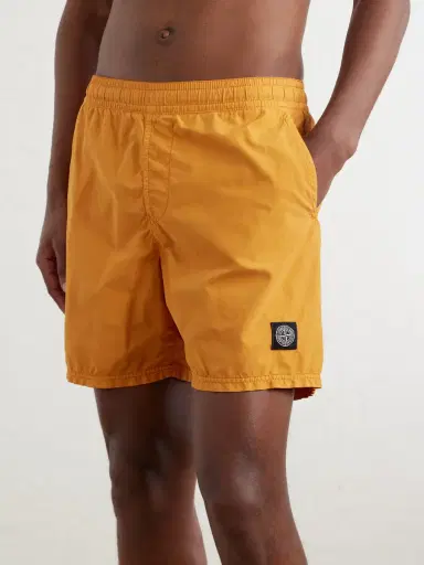 Stone Island Straight-Leg Mid-Length Logo-Print Shell Swim Shorts - Men | Thumbnail 2 Stone Island Straight-Leg Mid-Length Logo-Print Shell Swim Shorts - Men | Thumbnail 2